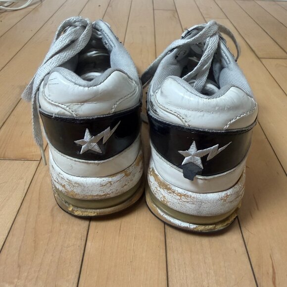 BAPE Black & White Star Sneakers Size Men's 5.5/ Women's 7.5 - Picture 6 of 12